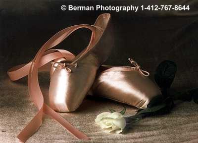 Lovely pink satin ballet toe shoes