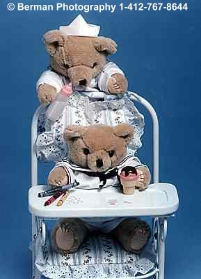 Teddy Bear baby in a high chair